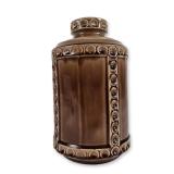 McCoy Brown Glazed Thumbprint Canister