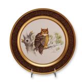 Pickard China Limited Edition Great Horned Owl Porcelain Plate by James L. Lockhart