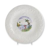 Wedgwood Patrician Pattern Creamware Plate with River Scene