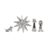 4pc Swarovski Lead Crystal Candleholder and Figurine Group