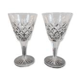 Pair of Cut Crystal Wine Glasses