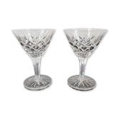 Pair of Cut Crystal Stemmed Wine Glasses