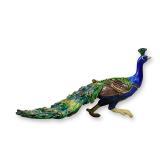 Two Bejeweled and Enameled Peacock Items