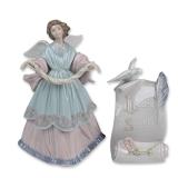 2pc Lladro Porcelain Figurines, Joyful Offering 01006125 and Society Plaque