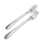 A Pair of Holmes & Tuttle Meadow Flower Silverplate Cocktail Forks