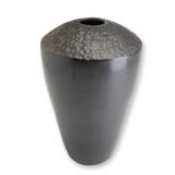 Kiefer Signed Contemporary Textured Black Stoneware Vase