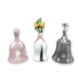 3pc Decorative Table Bells Including Wedgwood and Crystal