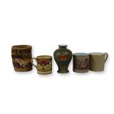 5pc English Stoneware and Porcelain Including Wedgwood and Studio Pottery