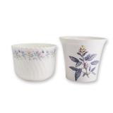 2pc Wedgwood Angela and Chelsea Garden Cachepots