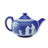 Wedgwood Cobalt Blue Jasperware Lidded Teapot