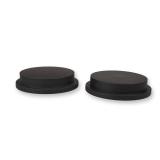 A Pair of Black Basalt Round Tiered Plinths