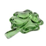 Moser Green Crystal Four-Leaf Clover Paperweight