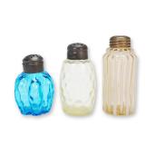 Three Early American Pressed Glass Shakers, Victorian Era