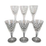 Set of Six Cut Crystal Sherry Glasses
