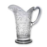 Early American Pattern Glass EAPG Swan and Flowers Pitcher