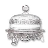 American Brilliant Period Cut Crystal Footed Covered Cheese Dome