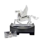 3pc Swarovski Crystal SCS 1998 Annual Edition Figurine, Pegasus with Title Plaque & Base