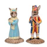 2pc Royal Doulton Punch and Judy Bunnykins Figurines