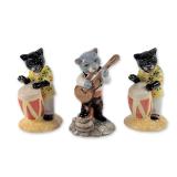 3pc Beswick Ceramic Cat Band Figurines