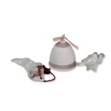 3pc Lladro Porcelain Glazed and Bisque Ornaments