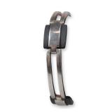 Sterling Silver and Black Basalt Hinged Link Bracelet by JW