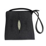 River Genuine Stingray and Black Leather Shoulder Bag