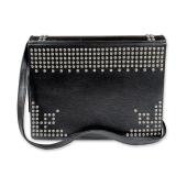 Paloma Picasso Italian Studded Leather Shoulder Bag