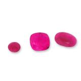 Trio of Loose Purplish-Red Rubies