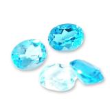 4pc Oval Blue Topaz Gemstones