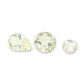 Three Loose Yellow and Near-Colorless Citrine