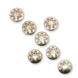 7pc Southwestern Sterling Silver Button Covers