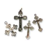 4pc Collection of Italian Silver Tone Religious Pendants