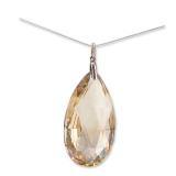 Large Citrine Briolette Sterling Silver Pendant