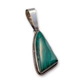 Chimney Butte Southwestern Sterling Silver and Malachite Pendant
