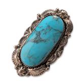 Running Bear Southwestern Sterling Silver Turquoise Ring