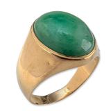 18K Gold and Jade Signet Ring