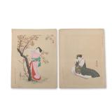 2pc Japanese Woodcuts on Paper after Famous Masters