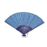 Japanese Blue Fabric and Bamboo Folding Fan