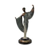 Erte (Russian/French, 1892-1990), Art Deco Bronze Sculpture, In the Evening, Signed & Numbered