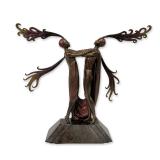 Erte  (Russian/French, 1892-1990), Polychrome Bronze Sculpture, Kiss of Fire, Signed & Numbered