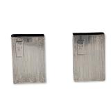 2pc Webster Sterling Silver Engine Turned Matchbox Sleeves