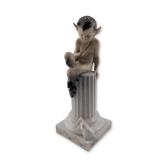 Royal Copenhagen Christian Thomsen Porcelain Faun on Column Figurine