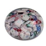 William T. Gillinder Scrambled Millefiori Glass Paperweight