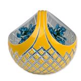 Ray Banford Cut Double-Overlay Iris Basket Paperweight