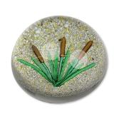 Hugh Edmund Smith 1973 Art Glass Cattails Paperweight