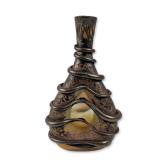 Romblast Romania Glass with Metal Overlay Vase