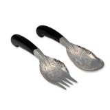 Pair of Mohd Salleh & Sons Malaysian Silver Serving Utensils