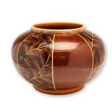 Wedgwood Leaf Pattern Brown Glazed Earthenware Vase circa 1885