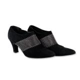 Fendi Black Suede Rhinestone Ankle Boots