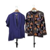 2pc Vintage Silk Blouse and Evening Beaded Jacket